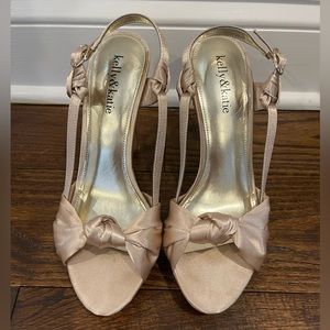 Kelly & Katie Champagne Satin Sandals